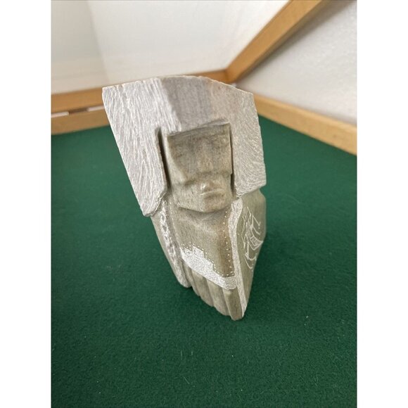 Signed Alabaster Native American Navajo Indian Sculpture Signed by J. KIEN - Picture 8 of 10